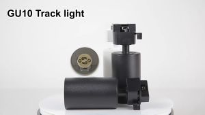 LED Track Light GU10 Spotlight Replaceable Bulb 220V Black Shell Track Light Spotlight Ceiling Track Light Suitable For Bedroom Hallway Living Room Lighting