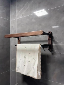 MEIDOO North American Black Walnut  Bathroom Rack Towel Rack Hooks Waterproof and anti-corrosion