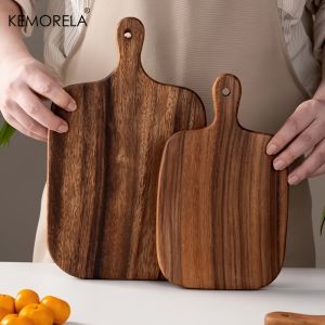 Wooden Cutting Board with Handle For Fish Cheese Bread Desserts Fruits & Vegetables - Food-Safe Durable & Stylish Design Food
