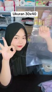 Kantong Olshop Plastik Ziplock Besar Bening Tebal Uk 30x40 - 28x40 - 25x35 - 20x30 1Pack 100Pcs PE