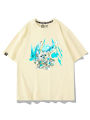 Party Dragon Soul Warrior T-Shirt Short Sleeve Pure Cotton Kids' Clothing Summer Casual Loose Fit Cartoon Anime Print Sweat Absorbent. 