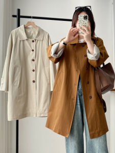 เสื้อแจ็คเก็ตผู้หญิงแขนยาวทรงหลวมสไตล์เกาหลี ปกโปโล กระดุมแถวเดียว ลายทาง ทรงหลวม ฤดูใบไม้ร่วง 2025