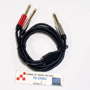 Cáp chia 6 ly Mono ra 2 đầu 6 ly Mono / Cáp chia âm thanh 6 ly 1 ra 2 đầu dài 1.5m