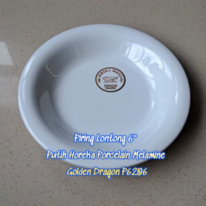 Piring Lontong 6" Horeka Porcelain Melamine - Golden Dragon P6206