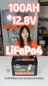 PowMr Lithium Battery 25.6V/12.8V 30AH/50AH/100AH High Capacity Solar LiFePo4 Battery With High Performance Built in BMS Protection Life Time 10 Year Can Up to 2 Unit Series