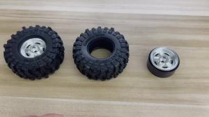 Bộ Mâm Và Lốp Beadlock RC 1/18 1/24 Lỗ Lục Giác 1.3 Inch 7mm Dành Cho Xe Crawler Axial TRX4M SCX24 Nâng Cấp 4 Chiếc Chất Liệu Cao Su