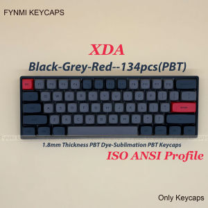 DOLCH Fynmi ISO ANSI XDA Keycaps Black Grey Red PBT Dye Sublimation XDA Keycaps for Mechnical Keyboard