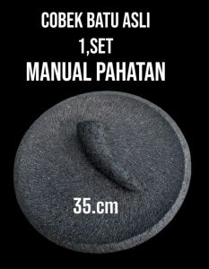 Cobek batu asli murni batu gunung sudah sama ulekan