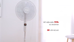 Quạt đứng Toshiba F-LSD10(W)VN Trắng | F-LSD10(H)VN Xám động cơ DC inverter có remote - Bảo Hành 12 Tháng