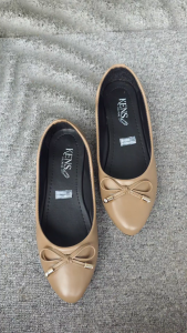 Sepatu Flat Shoes Wanita High - Model Pita Bambu - Warna Moca