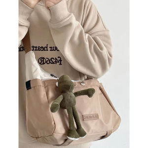 Casual Canvas Shoulder Bag for Women Spring Summer New Style Versatile Student Bag for Class Crossbody Bag Japanese Ins Style