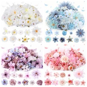 20Pcs Mix Artificial Flowers Silk Fake Flowers for Home Decor Birthday Party Supplies Wedding Decoration Craft Gifts Accessories