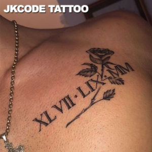 Waterproof Semi-permanent TattoosThorn Rose Roman Numeral Temporary TattoosBotanical Wrist TattoosLasts 1-2 Weeks