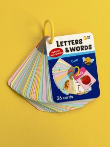 BEAR TALE Alphabet and Word Flashcards Double-Sided Interactive Learning Cards with Clips Childrens Learning Flashcards Preschool Education 26Cards