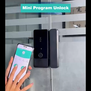 Glass door lock fingerprint recognition unlocking office glass smart lock electronic smart digital lock smart lock