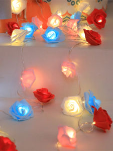 Romantic LED Rose Flower Lights Valentines Day Gift Wedding Room Decoration Simulation Pink Romantic Atmosphere Lamp Stall
