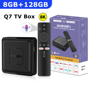 Q7 New Android 14 TV Box 8GB+128GB Smart Network Set-Top Box Supports WiFi 6 Bluetooth 5.0 4K HDR10 Voice Remote Control TV Box