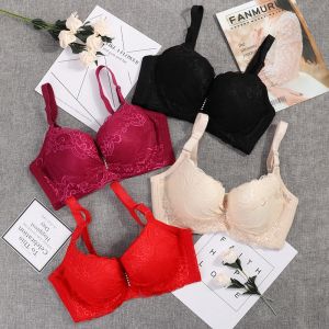 Plus Size Female Bra Ultrathin Lace Bralette Woman Racerback Push Up Cotton Brassiere Underwire C D E Cup Bras Underwear 105E