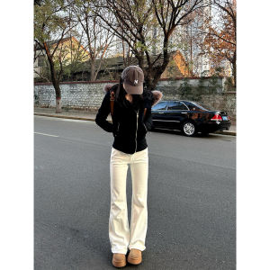 High Waist Flared Casual Pants Womens Yoga Sweatpants Long Floor-Length Trousers Slimming Effect Spring Autumn New Style