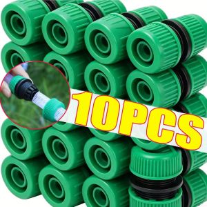 10Pcs Plastic Water Pipe Repair Couplings 1/4-inch Extension Hose Repair Fittings Garden Water Irrigation Joints Straight Connectors