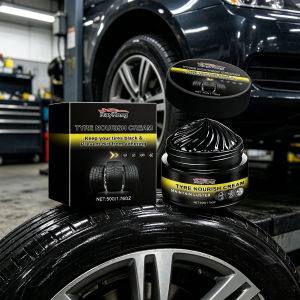 RAYHONG | Black Shiny Tire Wax Clean Impurities Restore Gloss Blocking UV Radiation Prevents Cracks Scratch Protection Tire Polish Cream