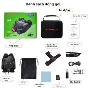 Kính Viễn Vọng Hồng Ngoại Zoom Kỹ Thuật Số 5X Ống Nhòm Nhìn Đêm Với Kính Đeo Đầu Tầm Nhìn 300 Mét Dùng Cho Săn Bắn Và Giám Sát