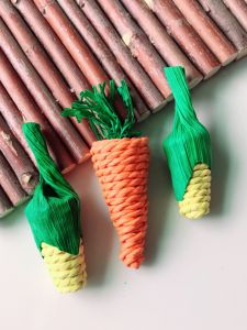 Hamster Rabbit Teeth Grinding Toys Grass Weaving Carrot Parrot Chewing Pet Small Animal Teeth Grinding Supplies Decoration