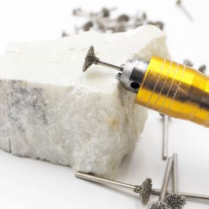 C2-type 24pcs Fine grain Emergy Diamond Grinding Burr Teeth Grinding Bits Grinding Abrasive Head for Die Grinder/Dremel/Rotary Tools