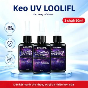 LOOLIFL | Bộ Nhựa UV - Keo Epoxy Trong Suốt Như Pha Lê Độ Cứng Cao Ít Mùi Không Bọt Khí Chống Ố Vàng Độ Cứng Cao Dùng Làm Khuôn Đúc Đồ Trang Sức Móc Khóa.
