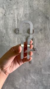 ป้ายห้องน้ำสแตนเลสลายเส้น ป้ายสัญลักษณ์ห้องน้ำหญิงและชาย WM หนา 3mm สูง 15cm ทนทาน สไตล์โมเดิร์น มินิมอล, ลอฟท์Designfac