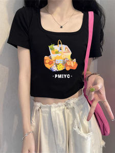 Summer Hits Recommending Womens Short Sleeve U-Neck T-Shirt Exposure Clavical Slimming Top Versatile Stylish Sunscreen Fashion