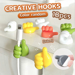 LoviRa 10pcs Thumb Up Shape Hook soft Wire Cable Holder Multifunctional Plant Vines Clip Random Color
