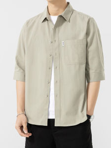Pure Cotton Mens Summer Thin Casual Shirt Half Sleeve Workwear Jacket Breathable Moisture Wicking Regular Fit Button up
