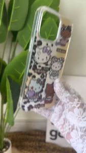 เคสลายเสือ การ์ตูนคิคตี้น่ารักเหมาะสำหรับ iPhone16Pro เคสโทรศัพท์มือถือแบบนิ่มโปร่งใส 14 13 Apple 16 Promax คู่ 15 ล่าสุด