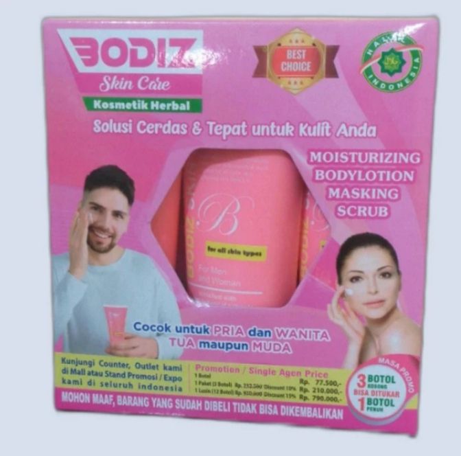 Bodiz Skin Care Alami Original 3pcs + Box Exp. 2027 Halal BPOM NA