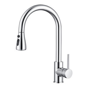 AZOS | Full Copper Grey Pull-down Rotating Stretchable Kitchen Faucet