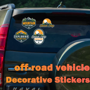 สติกเกอร์รถแคมป์ปิ้งติดสติ๊กเกอร์เงาสะท้อนกันน้ำรถออฟโรด SUV เดินป่ากลางแจ้งสติ๊กเกอร์ประดับรถหน้าต่างรถ