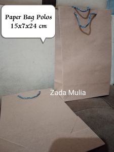 12 pcs Paper Bag Tas Kertas Ukuran 15x7x24 cm polos murah kado bingkisan hajatan souvenir