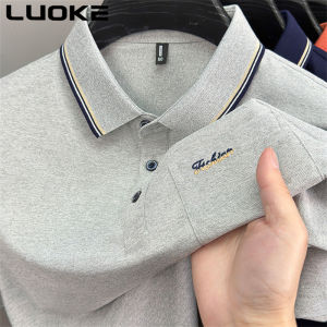 Luoke polo shirt for men collar Large size pocket decoration polo t shirt men Loose embroidery men t shirt