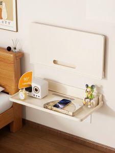 LOCIKA | Folding Bedside Storage Shelf Space-Saving Wall-Mounted No-Drill