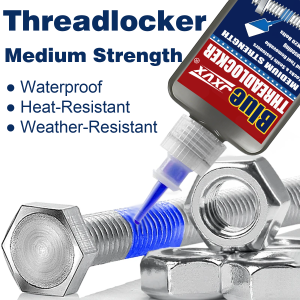 50ml Thread Locker High Temperature Medium Strength Anti-Loosening Thread Blue Screw Glue Quickly Cured Epoxy Thread Locking Agent Anaerobic Adhesive Corrosion-Resistant Automotive Grade.