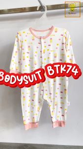 Bodysuit cho bé BABIBOO bộ áo liền quần vải viscose họa tiết siêu mềm mịn mát BTK74