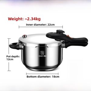 Thickened 316 Stainless Steel Pressure Cooker Explosion Proof Gas Stove Universal Small Size for Cooking Kitchen Utensils