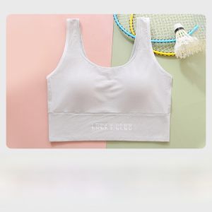 Miiow | Breathable Long One-Piece Sports Bra For Teenage Girls Fixed Strap Sports Underwear Comfortable Seamless U-Neck Design