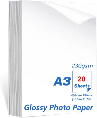 A3/A4/A5 Photo Paper 20Sheets Waterproof Glossy for Photo Paper230gsm Card Paper Inkjet Photo Paper