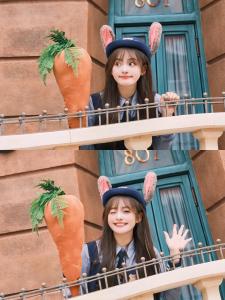 Judi Rabbit Officer Cosplay Costume Womens Style Hat Childrens Easter Bunny Ear Bowler Hat Comic Convention Halloween Costume