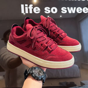 Trendy Mens Shoes Dequn Bread Shoes Thick Bottom Low Help Canvas Sneakers Sport Casual round Toe Rubber Outsole Shoes