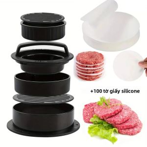 Máy Ép Thịt Đa Năng Làm Bánh Mì Kẹp Thịt Với 100 Tờ Giấy Chống Dính Dùng Cho BBQ Hoàn Hảo Để Làm Bánh Mì Kẹp Thịt Tự Làm