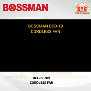SYK Bossman BCF-19 Cordless Fan Battery Air Fan Home Appliances Cooling Fan Kipas Bateri Kipas Angin Kuat 20V