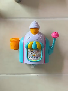 CuddleCove Ice Cream Bubble Machine Bath Toy for Baby Kids Toddler Bathroom Bath Time Fun Interaction Toy